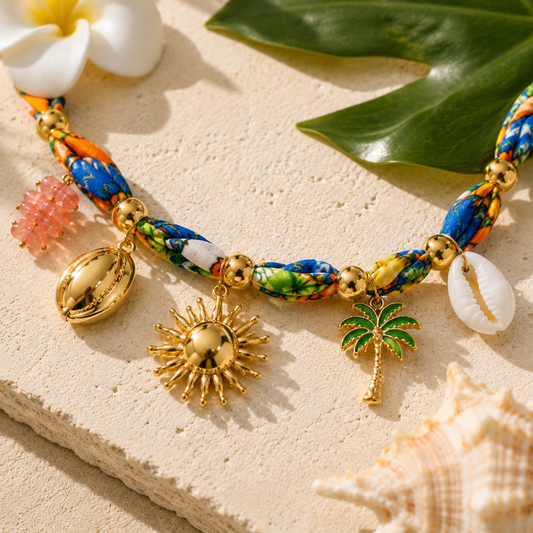 Tropical Escape Scarf Charm Necklace