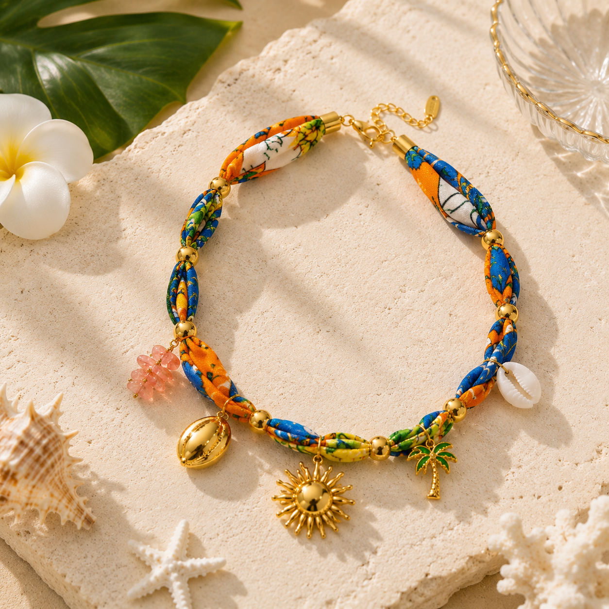 Tropical Escape Scarf Charm Necklace