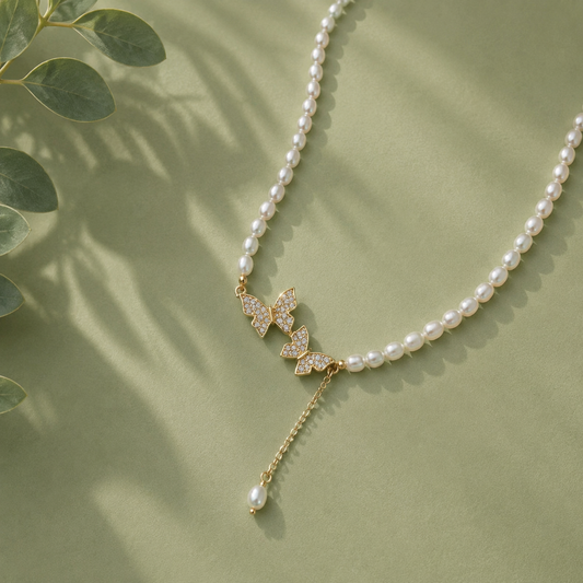 Butterfly pearl Necklace