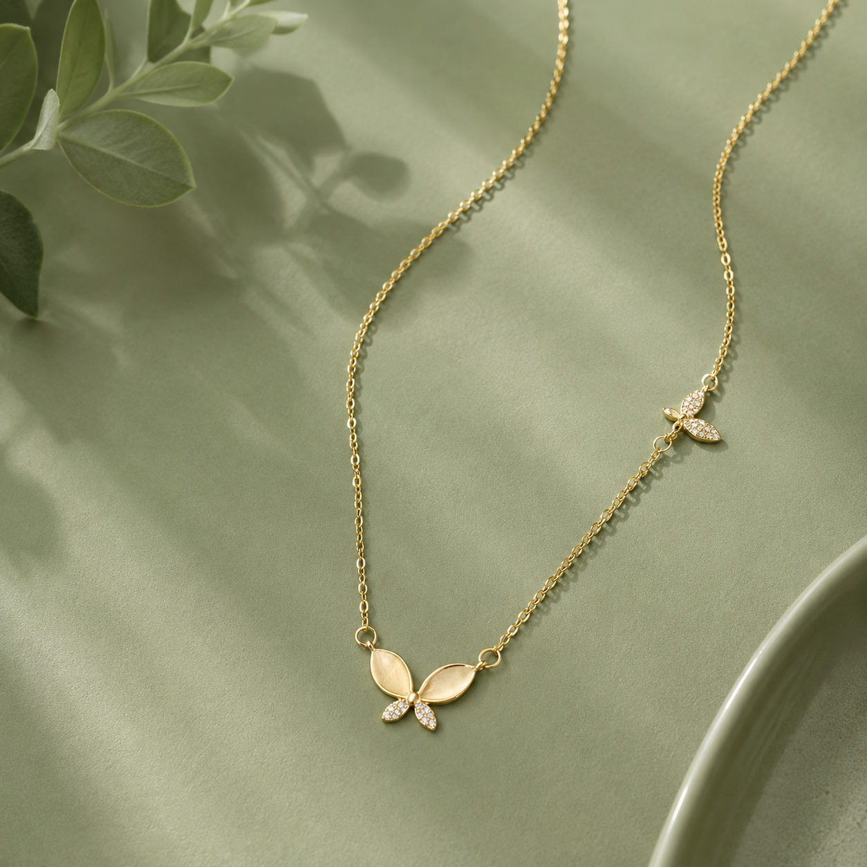 Opal Butterfly Necklace