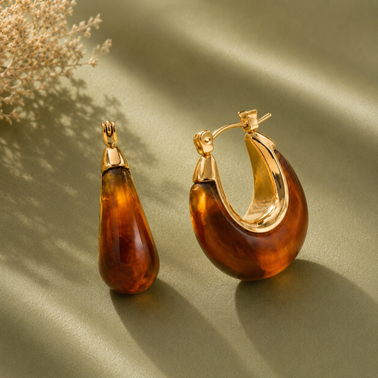 Sienna Amber Hoop Earrings