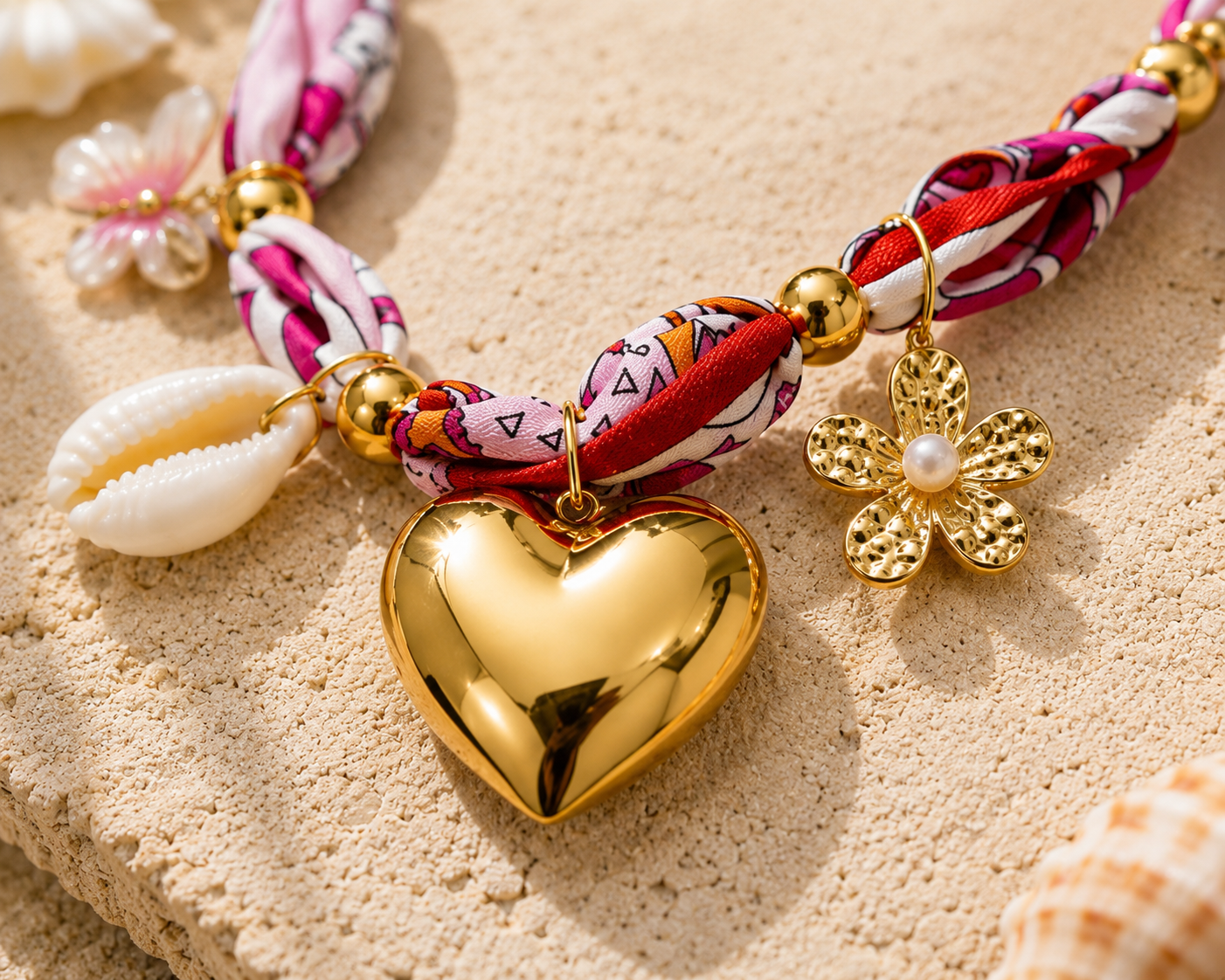 Summer Bloom Scarf Charm Necklace