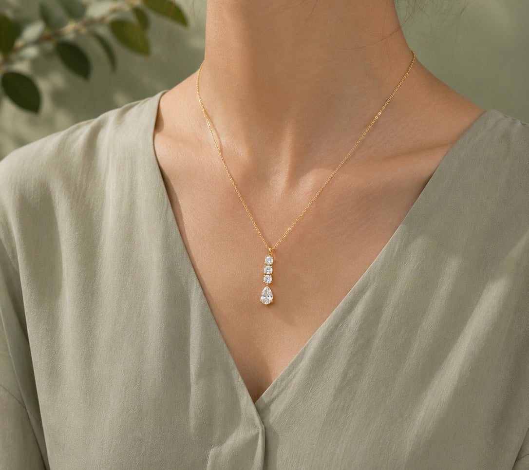 Classic White Rhinestone Tear Drop