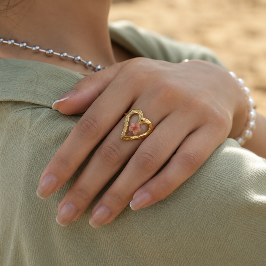 Rosalie Bloom Heart Ring