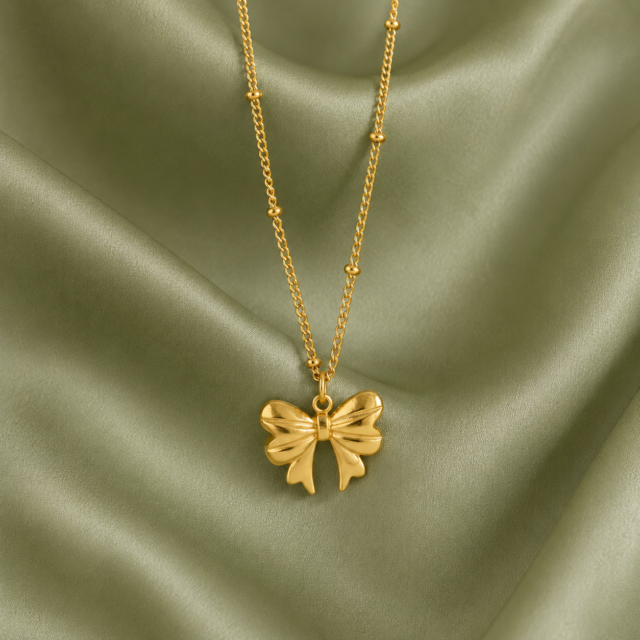 Gold Bow Necklace