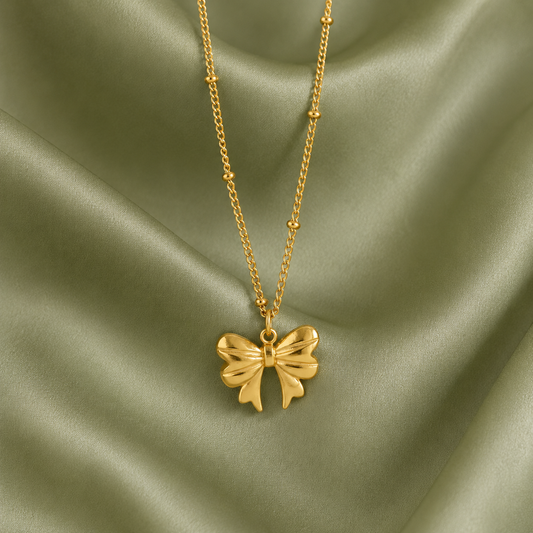 Gold Bow Necklace