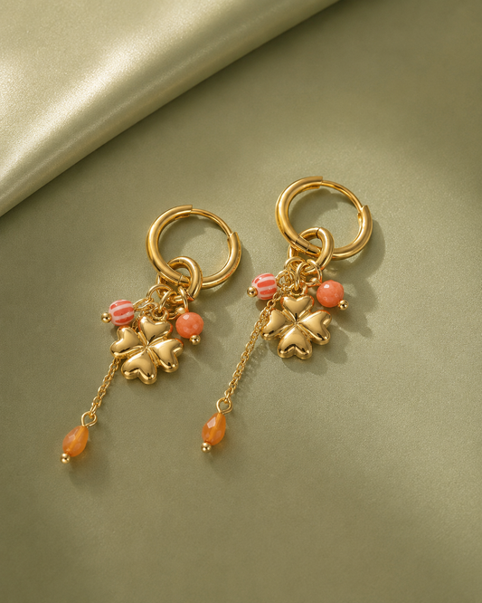 Clover Charm Hoop Earrings
