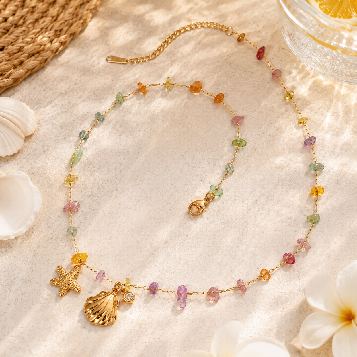 Seaside Bloom Charm Necklace