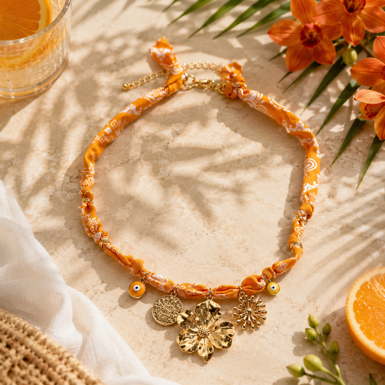 Citrus Bloom Charm Necklace