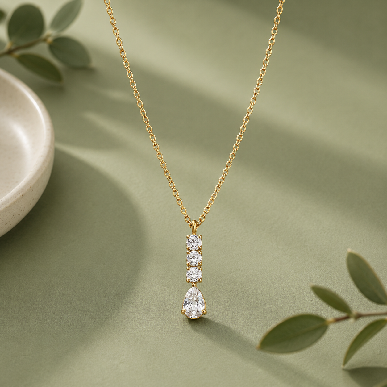 Classic White Rhinestone Tear Drop