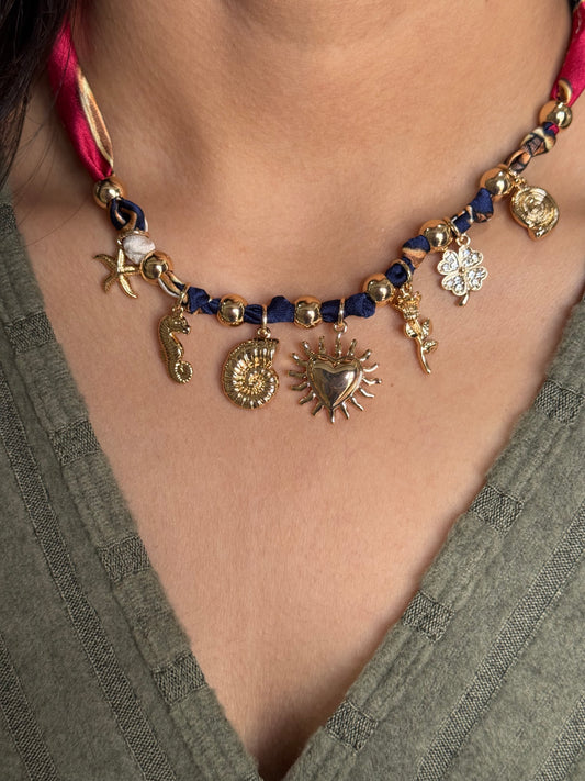 Oceana Charm Scarf Necklace