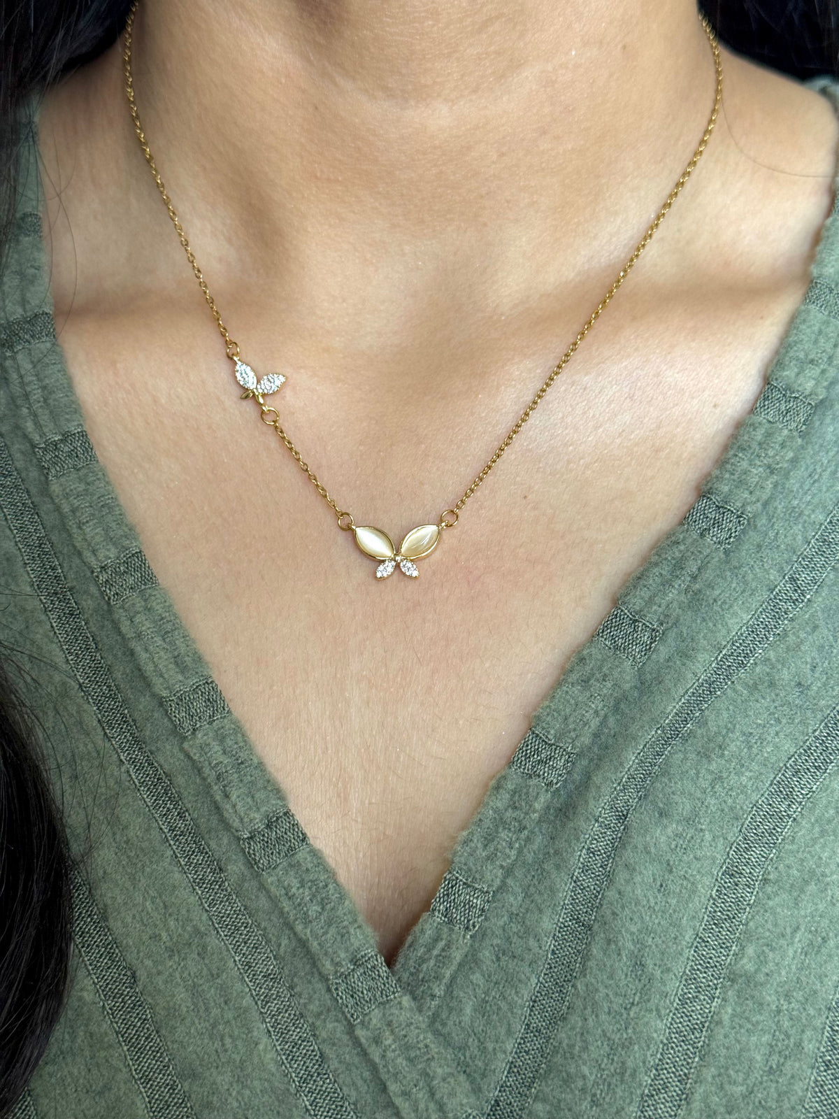 Opal Butterfly Necklace