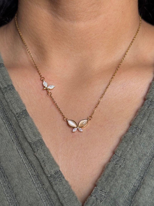 Opal Butterfly Necklace