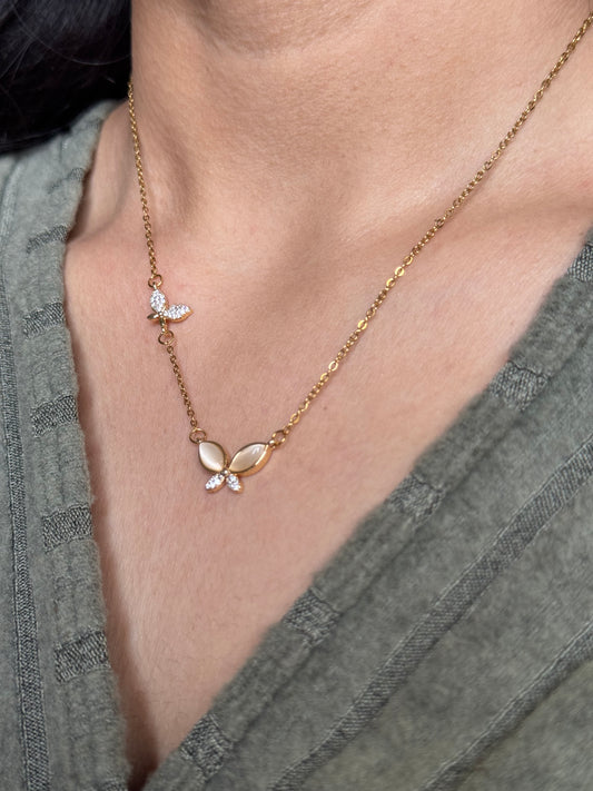 Opal Butterfly Necklace