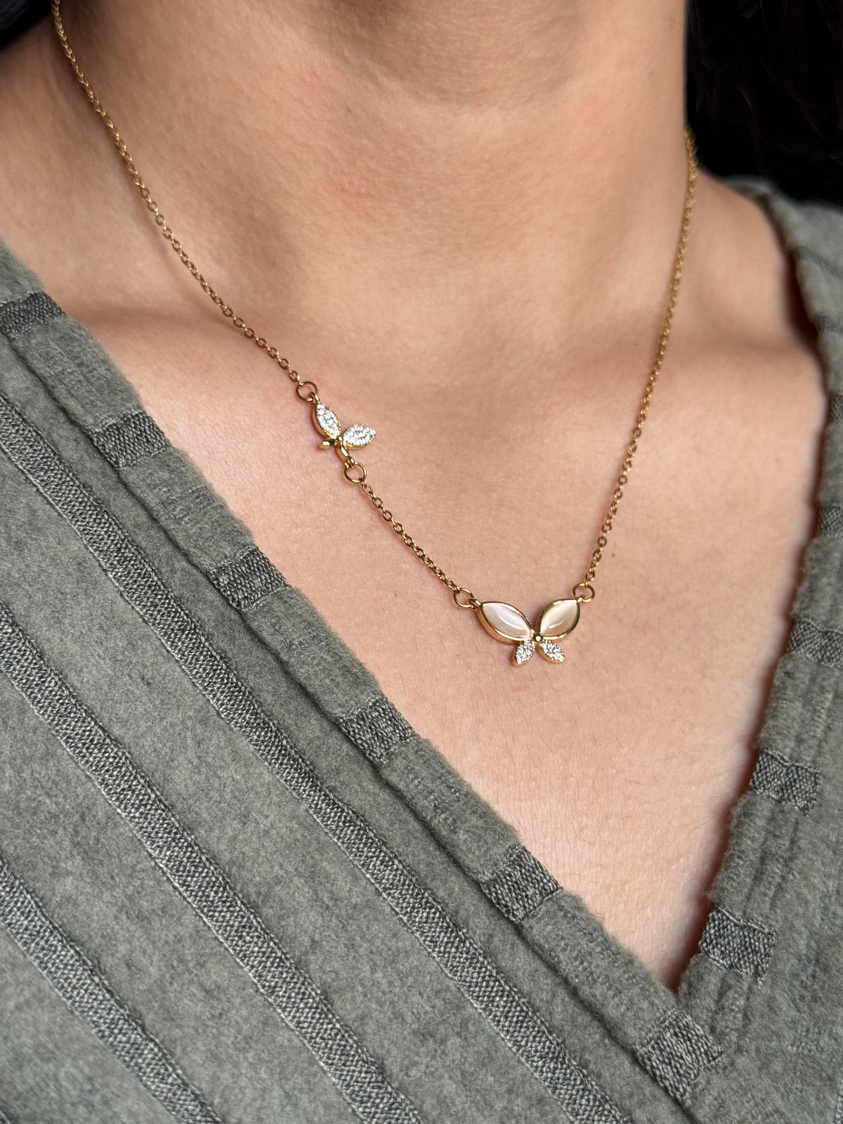 Opal Butterfly Necklace